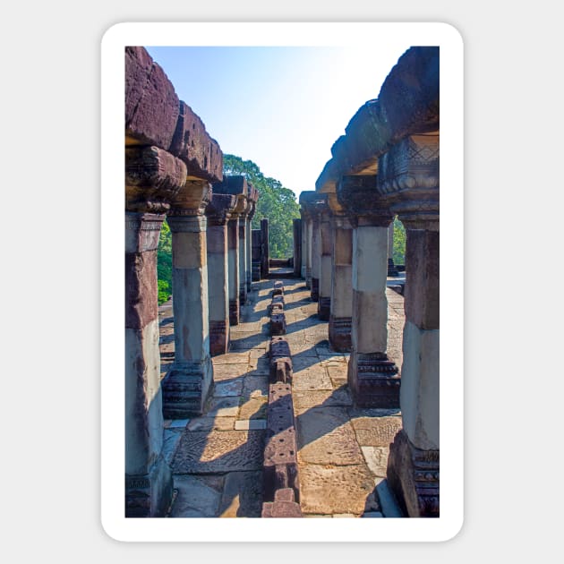 Columns and Arches, Baphuon Temple Sticker by BrianPShaw